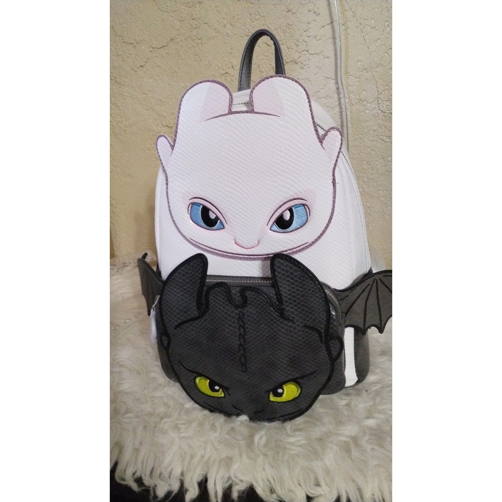 Loungefly How to Train Your Dragon Night Fury Light Fury Mini Backpack NWT
